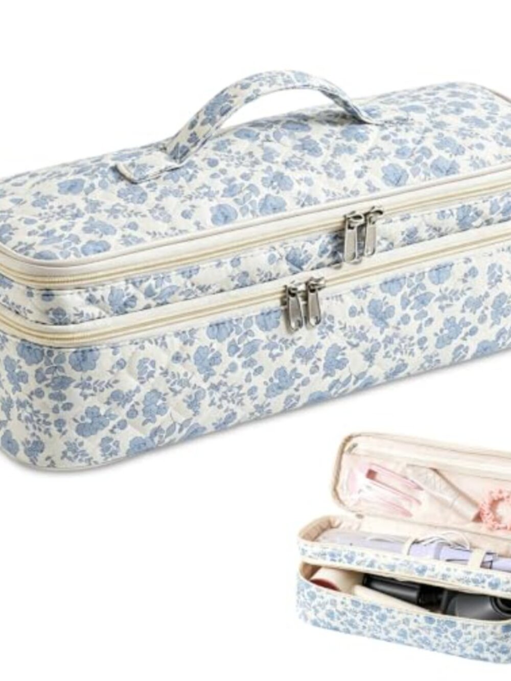 Quilted Hair Tools Travel Bag Organizer for Curling Iron Dryer Storage